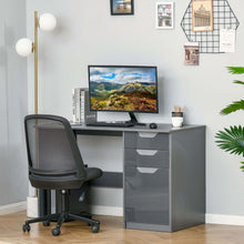 Load image into Gallery viewer, Modern Grey Computer Desk with Storage Drawers for Stylish Workspaces
