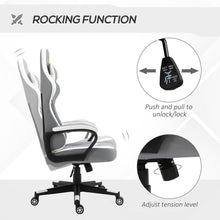 Load image into Gallery viewer, Pro Series Racing Gaming Chair - Ergonomic Comfort &amp; Stylish Design in Grey/White
