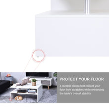 Load image into Gallery viewer, Modern 2-Tier White Coffee Table: Sleek Storage &amp; Display Solution
