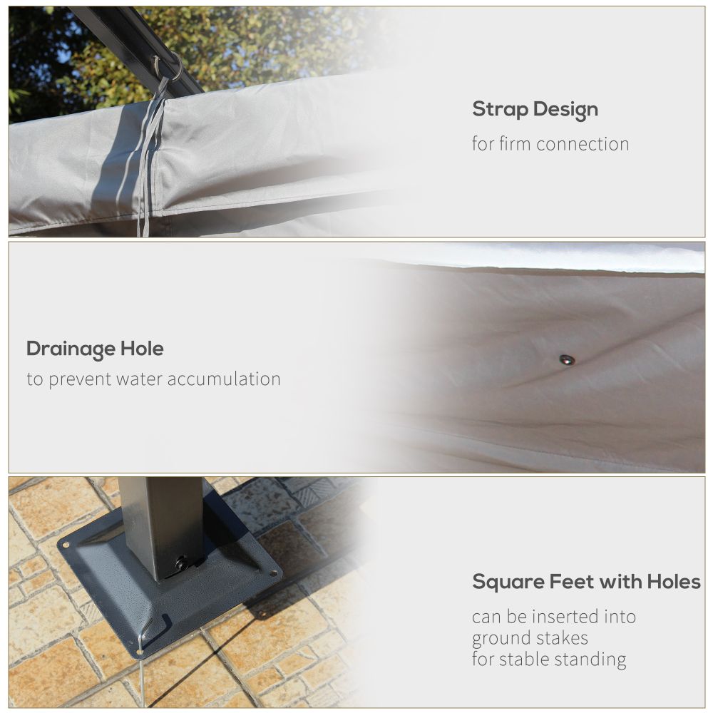 Versatile 3.5M Metal Pergola Gazebo with Easy Retractable Canopy – Grey Steel