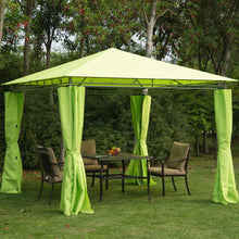 Load image into Gallery viewer, Lemon Green 3m x 3m Metal Gazebo with Sidewalls - Perfect for Outdoor Gatherings!
