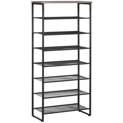 HOMCOM 8-Tier Shoe Rack - Stylish Storage for 21-24 Pairs in Any Entryway