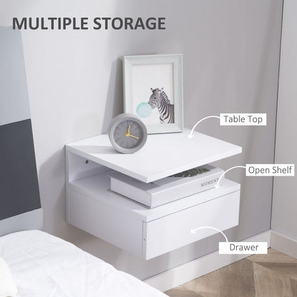 Elevate Your Space: HOMCOM Floating Nightstand Set with Drawer & Shelf