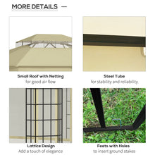 Load image into Gallery viewer, Elegant 3.7x3m Patio Gazebo with Mosquito Net &amp; Sturdy Metal Frame - Beige Bliss

