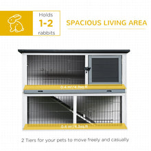 Load image into Gallery viewer, Cozy Grey Rabbit Hutch &amp; Run with Removable Tray - Perfect for Indoor &amp; Outdoor Fun!
