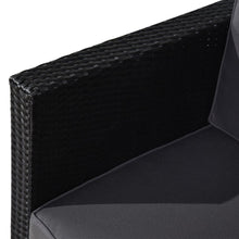 Load image into Gallery viewer, Outsunny Black Rattan 2-Seater Sofa Set with Cushions &amp; Glass Table
