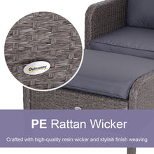 Load image into Gallery viewer, Stylish 5-Piece Grey Rattan Furniture Set with Steel Frame &amp; Cushions
