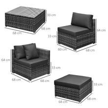 Load image into Gallery viewer, Elegant 6-Piece Outdoor Rattan Sofa Set with Cushion &amp; Glass Top Table
