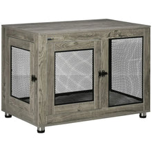 Load image into Gallery viewer, Luxury Dog Kennel End Table: Soft Cushion &amp; Secure Dual Doors for Pets
