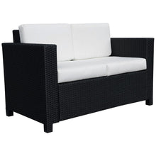 Load image into Gallery viewer, Outsunny Black Rattan 2-Seater Loveseat Sofa - Ultimate Outdoor Comfort
