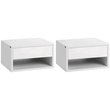 Load image into Gallery viewer, Dual Floating Bedside Tables with Drawers - Space-Saving Wall-Mounted Design
