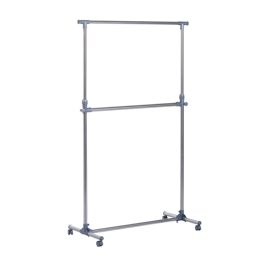 Heavy-Duty Rolling Clothes Hanger - Sturdy Stainless Steel Organizer Solution