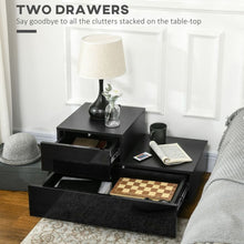 Load image into Gallery viewer, Modern LED Nightstand with Remote - High Gloss Cubic Design in Black
