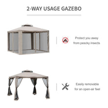 Load image into Gallery viewer, Outsunny 2-Tier Outdoor Gazebo with Netting – Elegant UV Protection &amp; Durability
