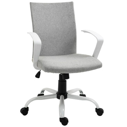 Light Grey Ergonomic Swivel Desk Chair - Adjustable Comfort for Home & Office