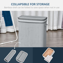 Load image into Gallery viewer, 100L Grey Bamboo Laundry Basket with Flip Lid - Stylish &amp; Water-Resistant!
