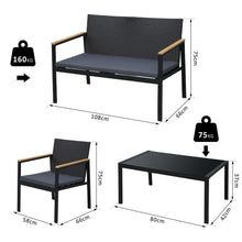 Load image into Gallery viewer, Elegant 4-Piece Outdoor Rattan Dining Set - Stylish Comfort for Your Patio
