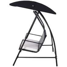 Load image into Gallery viewer, Premium 3-Seater Rattan Garden Swing Chair with Adjustable Canopy - Black
