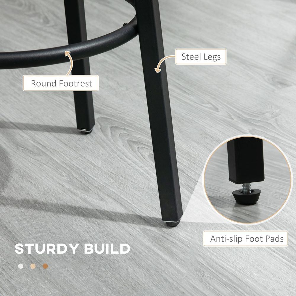 Industrial Chic Bar Stools Set of 2 - Perfect for Kitchen & Dining Spaces!