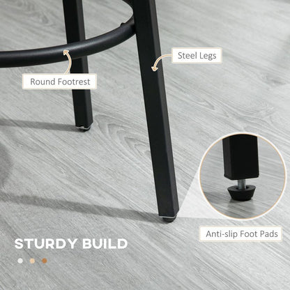 Industrial Chic Bar Stools Set of 2 - Perfect for Kitchen & Dining Spaces!