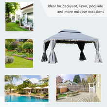 Load image into Gallery viewer, 3x4m Grey Aluminium Gazebo with Tiered Roof &amp; Mesh Sides - Perfect for Outdoor Events
