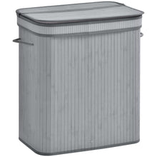 Load image into Gallery viewer, 100L Grey Bamboo Laundry Basket with Flip Lid - Stylish &amp; Water-Resistant!
