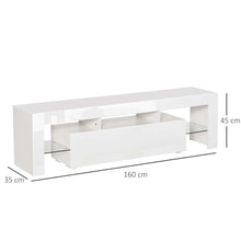 Load image into Gallery viewer, Modern HOMCOM High Gloss TV Stand with LED RGB Lights &amp; Remote Control
