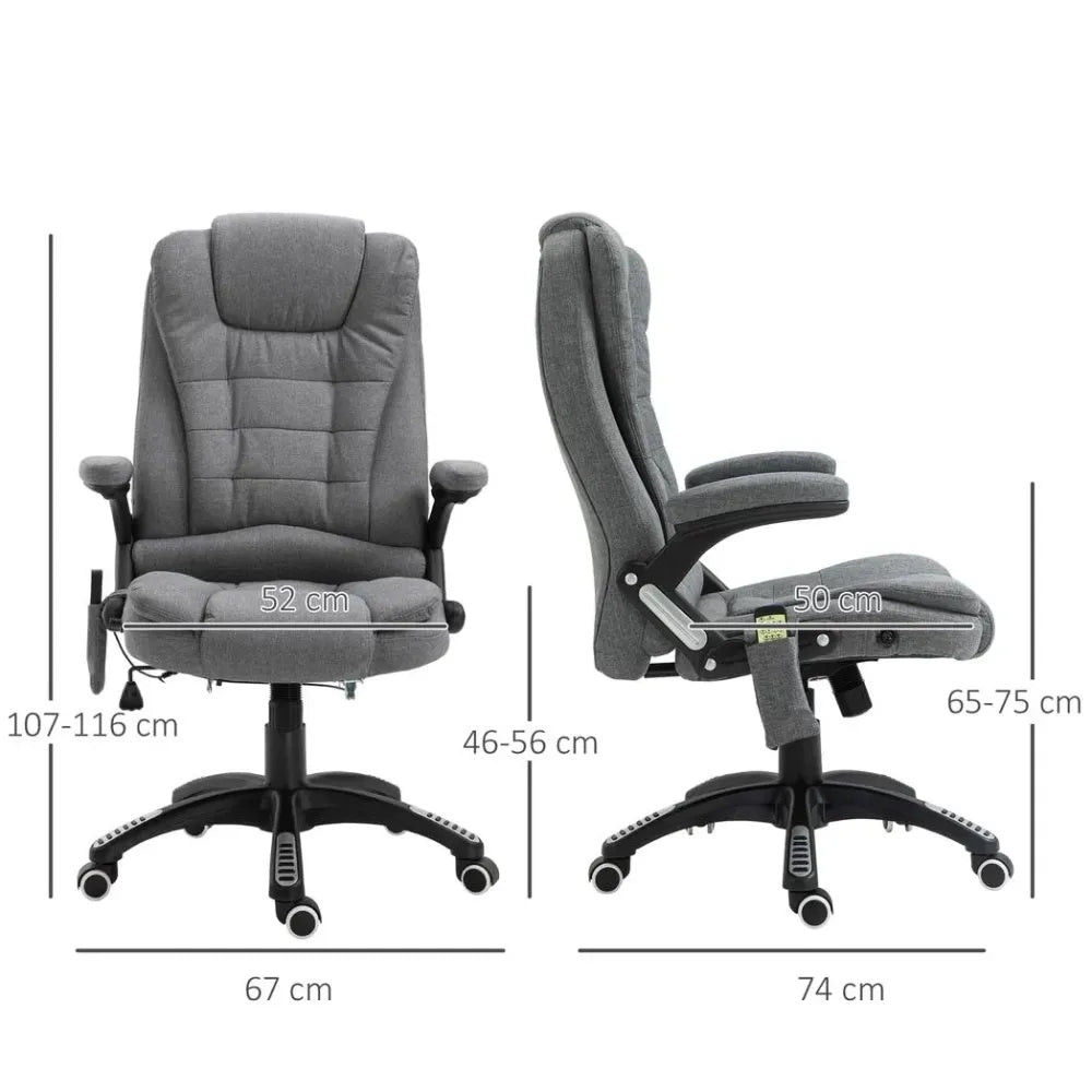 Relax & Recharge: Executive Reclining Chair with Heating Massage & Headrest