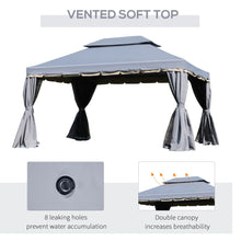 Load image into Gallery viewer, 3x4m Grey Aluminium Gazebo with Tiered Roof &amp; Mesh Sides - Perfect for Outdoor Events
