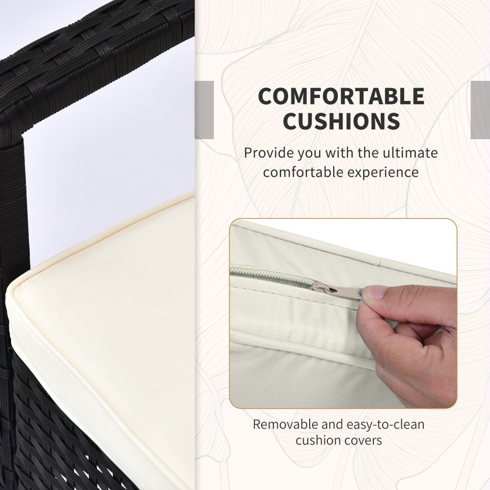 Outsunny Chic 2-Seater Rattan Bistro Set - Durable Steel Frame for Outdoor Bliss