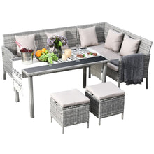 Load image into Gallery viewer, Stylish 5-Piece Rattan Patio Dining Set with Cushions for Ultimate Comfort
