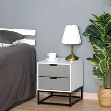 Load image into Gallery viewer, Stylish 2-Drawer Bedside Cabinet with Sturdy Metal Base - Modern Storage Solution
