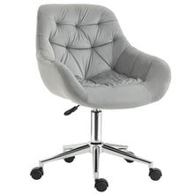 Load image into Gallery viewer, Velvet Home Office Chair Comfy Desk Chair w/ Adjustable Height Armrest Grey
