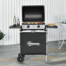 Load image into Gallery viewer, Versatile 2-Burner Gas BBQ Grill with Extension Tables &amp; Wheels - Perfect for Outdoor Feasts!
