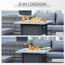 Load image into Gallery viewer, Elegant Rattan Square Propane Fire Pit Table – Smokeless Comfort &amp; Style!
