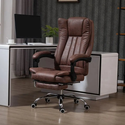 Vinsetto Luxury High Back Executive Office Swivel Chair with Footrest - Brown
