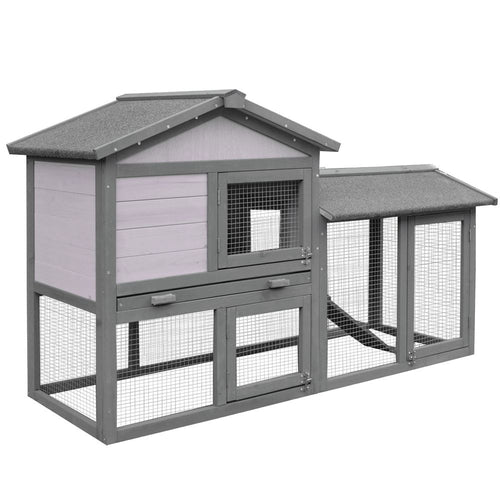 Deluxe 5ft Wooden 2-Tier Rabbit & Guinea Pig Outdoor Hutch with Run