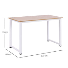 Load image into Gallery viewer, Modern Oak Grain Computer Desk with Durable White Metal Frame - Stylish &amp; Functional
