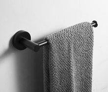 Load image into Gallery viewer, High Quality Rustproof 304 Stainless Steel Matte Black Bathroom Accessories Set Robe Hooks Towel Ring Bar Toilet Paper Holder Tissue Rack
