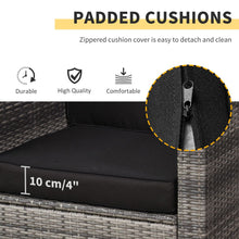 Load image into Gallery viewer, Outsunny Grey Rattan Sofa Set: Stylish 2-Seater with Cushions &amp; Glass Table
