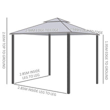 Load image into Gallery viewer, Outsunny 3x3M Metal Gazebo Canopy - Elegant 2-Tier Roof for Garden Parties
