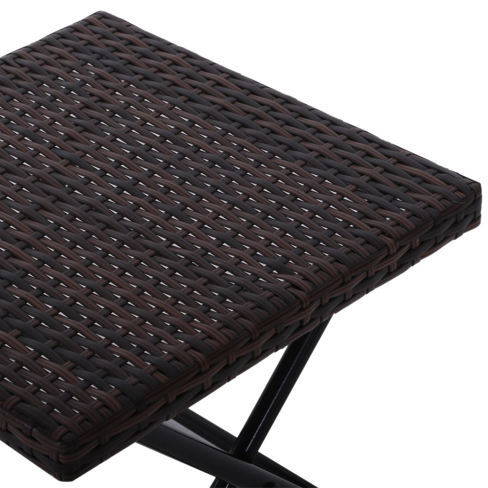 Versatile Folding Square Rattan Coffee Table for Outdoor & Indoor Use