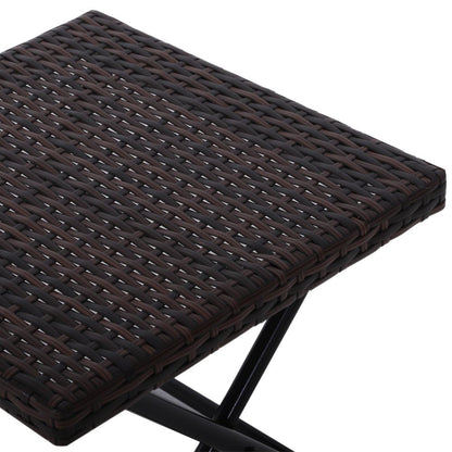 Versatile Folding Square Rattan Coffee Table for Outdoor & Indoor Use