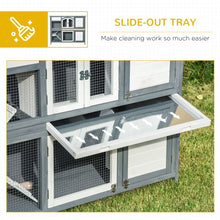 Load image into Gallery viewer, Spacious Two-Tier Bunny Hutch: Open Roof, Ramp, &amp; Easy-Clean Slide-Out Tray
