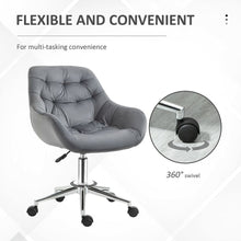 Load image into Gallery viewer, Elegant Velvet Home Office Chair: Adjustable Comfort in Dark Grey
