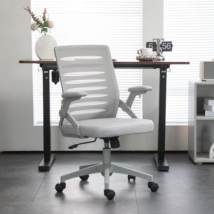Vinsetto Ergonomic Mesh Office Chair with Lumbar Support & Swivel - Grey