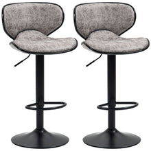 Load image into Gallery viewer, Retro Adjustable Height Bar Stool Set - Comfortable Microfiber Dining Chairs
