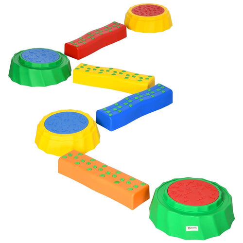 Outsunny 8-Piece Kids Non-Slip Stepping Stones for Safe Outdoor Play Fun