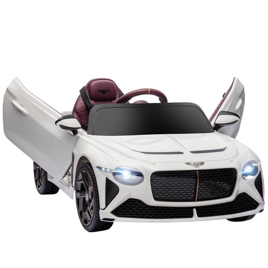 Luxury Bentley Bacalar 12V Kids Electric Car - White with Portable Battery