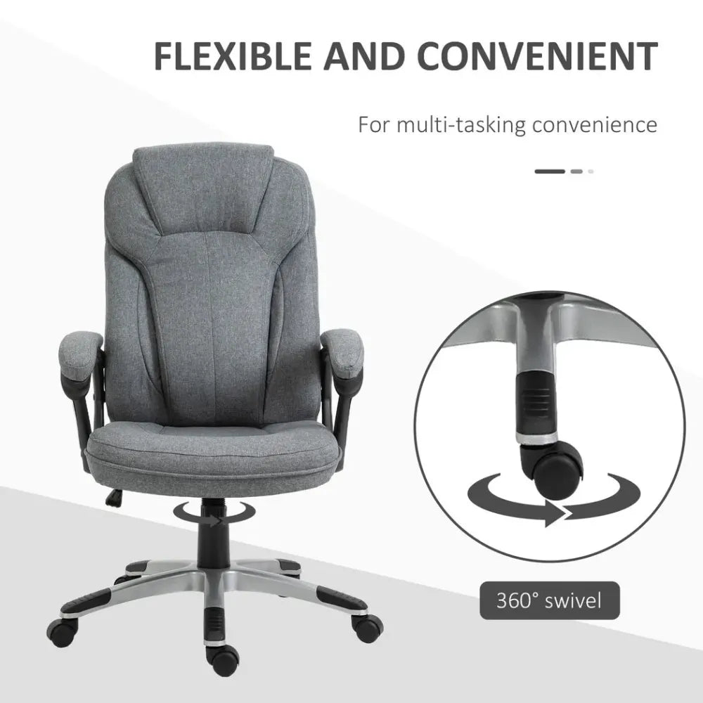 Ergonomic Grey High Back Office Chair - Adjustable & Comfort-Enhanced Design